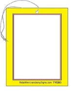 TYD203 Blank Border Price Tag Sign with hole and elastic String