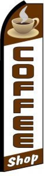 Feather Banner Flag 16' Kit Coffee Shop with cup