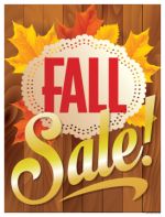 Window Poster 25in x 33in Fall Sale wood