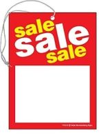 TYD215 Sales Price Tag Sign SALE with hole and elastic String