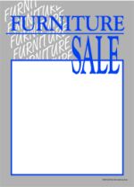 Sale Tags 5in x 7in Furniture Sale silver blue