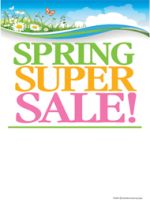 Seasonal Slotted Sale Tags 5in x 7in Spring Super Sale