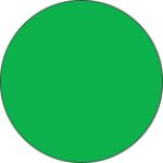 Fluorescent Labels Blank Round 1 1/in Green 500 per roll