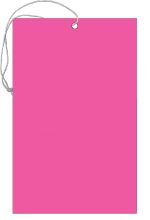 Elastic String Tag 3 1/2x5 1/2 Fluorescent pink