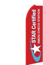 Feather Banner Flag 16' Kit Smog Check Star Certified