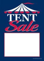 Slotted Sale Tags 5in x 7in Tent Sale blue/red