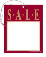 TYD601 Sales Price Tag Sign SALE with hole and elastic String