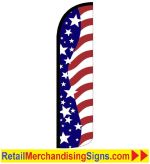 Swooper Feather Flags 11.5' x 2' Patriotic Stars Stripes Windless