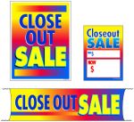 Retail Promotional Sign Mini Small and Large Kits 4 piece Close Out Sale