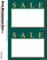 PC Printable Laser Price Tags 5 1/2in x 7in Sale (green/gold)