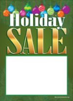 Christmas Slotted Sale Tags 5in x 7in Holiday Sale bulbs