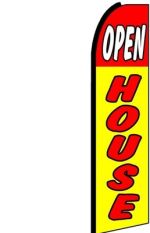 Feather Banner Flag Only 11.5' Open House red yellow