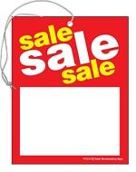 TYD215 Sales Price Tag Sign SALE with hole and elastic String