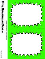 Retail PC Printable Laser Price Tags 5 1/2in x 7in Green Burst Border