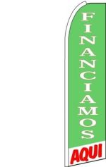 Feather Banner Flag 11.5' Financiamos Aqui green