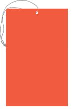 Elastic String Tag 3 1/2x5 1/2 Fluorescent orange