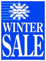 Sale Sign Posters 25" x 33" Winter Sale snowflakes