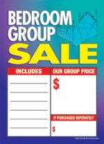 Slotted Sale Tags 5in x 7in Bedroom Group Sale..