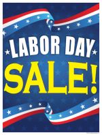 Patriotic Seasonal Sign Poster 38" x 50" Labor Day Sale Business Store Signs