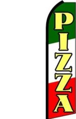 Feather Banner Flag 16' Kit Pizza red green white