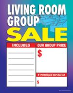 Large Price Card 8 1/2in x 11in Living Room Group Sale